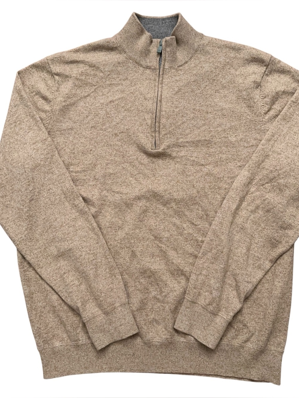 Faherty 1/4 Zip Pullover Sweater Mens Size XL Knit Cashmere Blend Brown